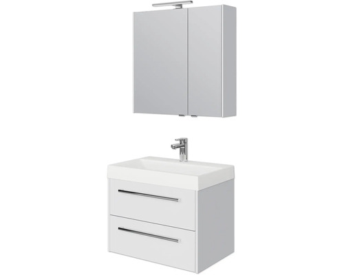 Pelipal Milano badkamermeubelset, BxHxD 70 x 200 x 45 cm, hoogglans witte fronten met witte mineraalgietwastafel, SET-138-013