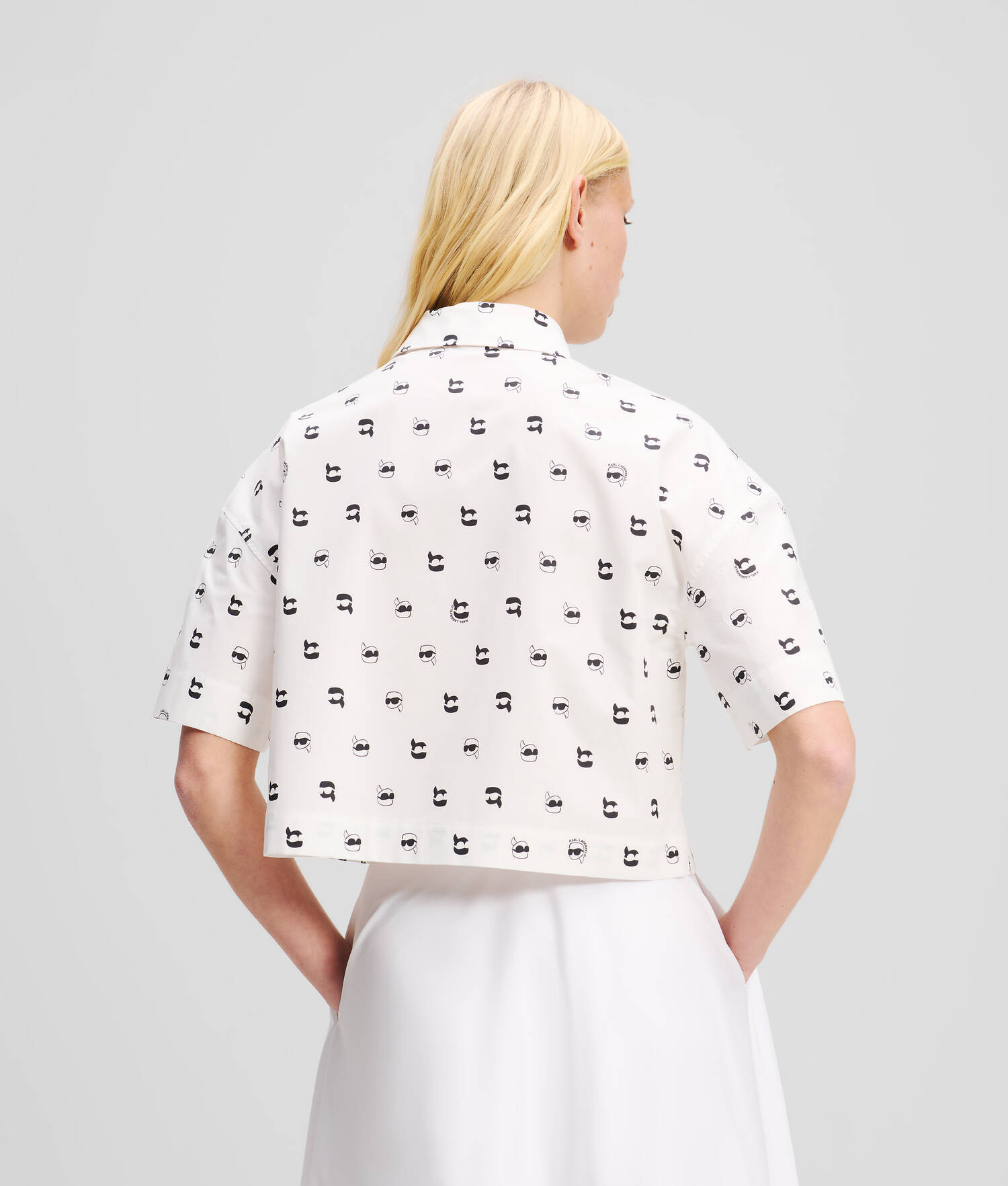 CHEMISE À IMPRESSION IKON INTÉGRALE - All Over Dot Print Blanc-Noir
