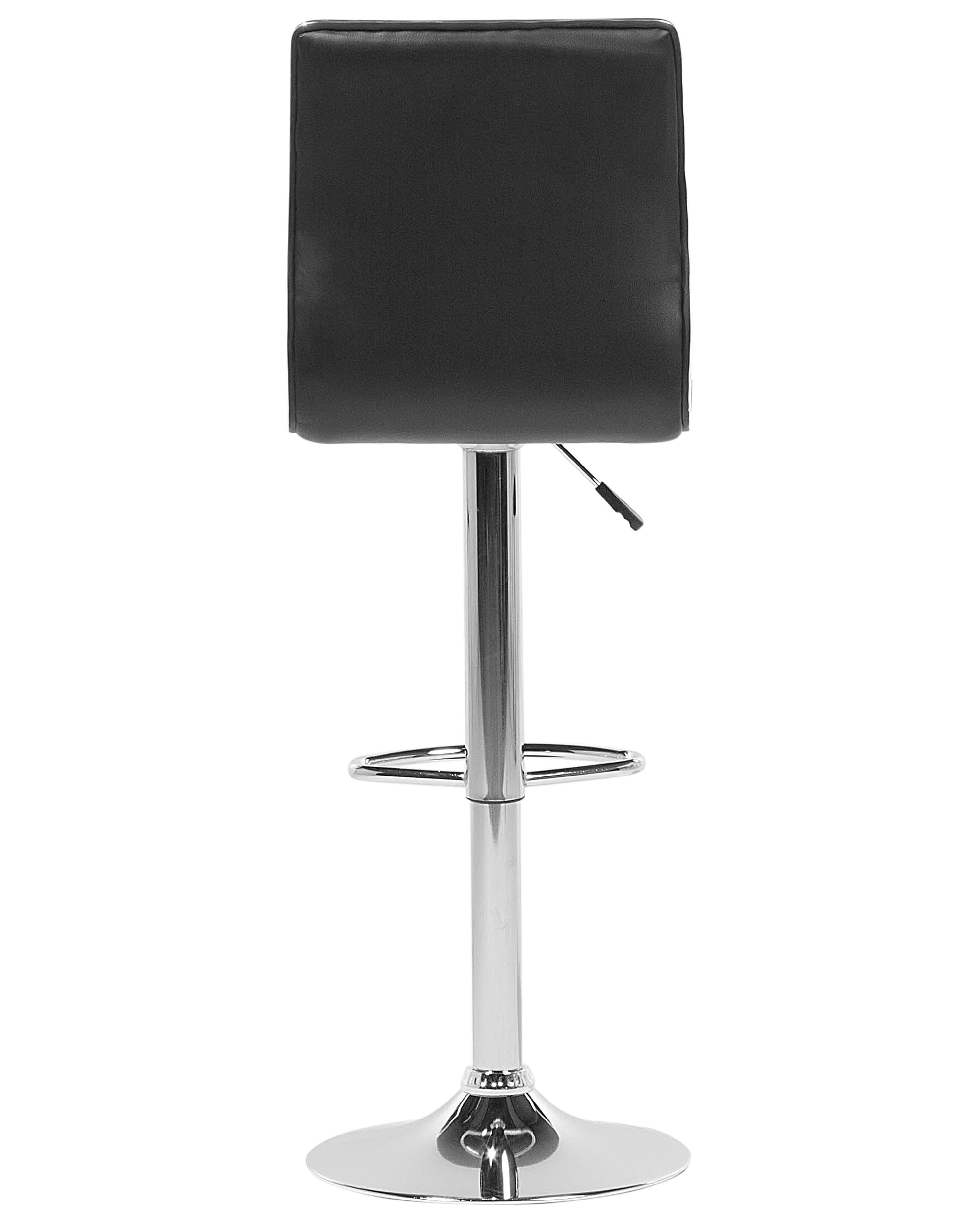 Set van 2 barstoelen LUCERNE Kunstleer draaibaar Zwart