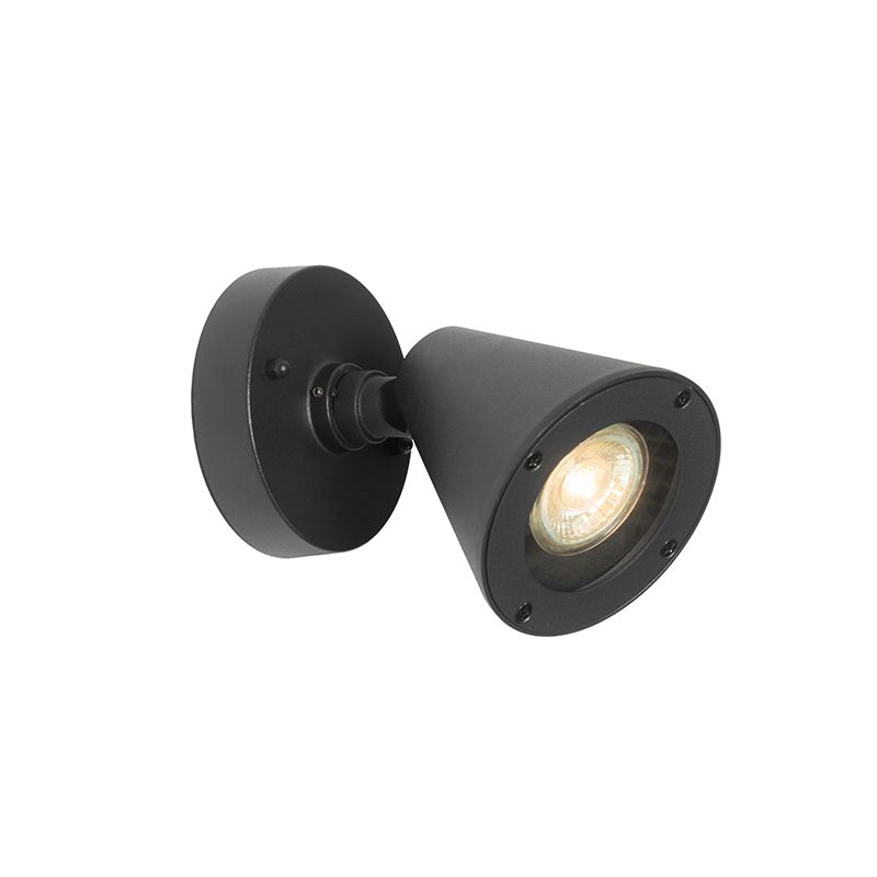 Moderne buiten wandlamp zwart IP44 verstelbaar - Ciara