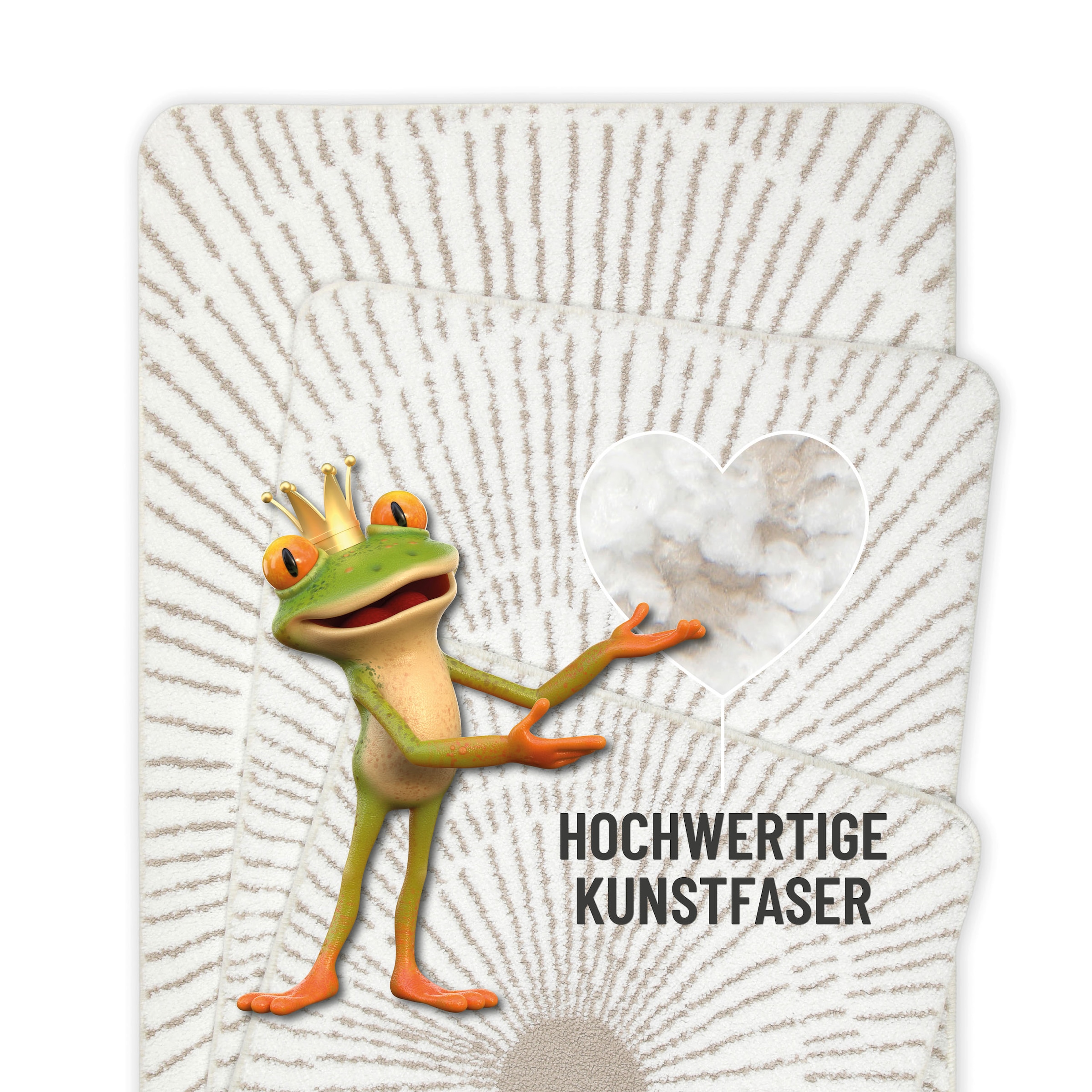 Wecon home Basics Badematte »Jasbeer« Höhe 15 mm waschbar, rutschfest, strapazierfähig, pflegeleicht mit Linien Design