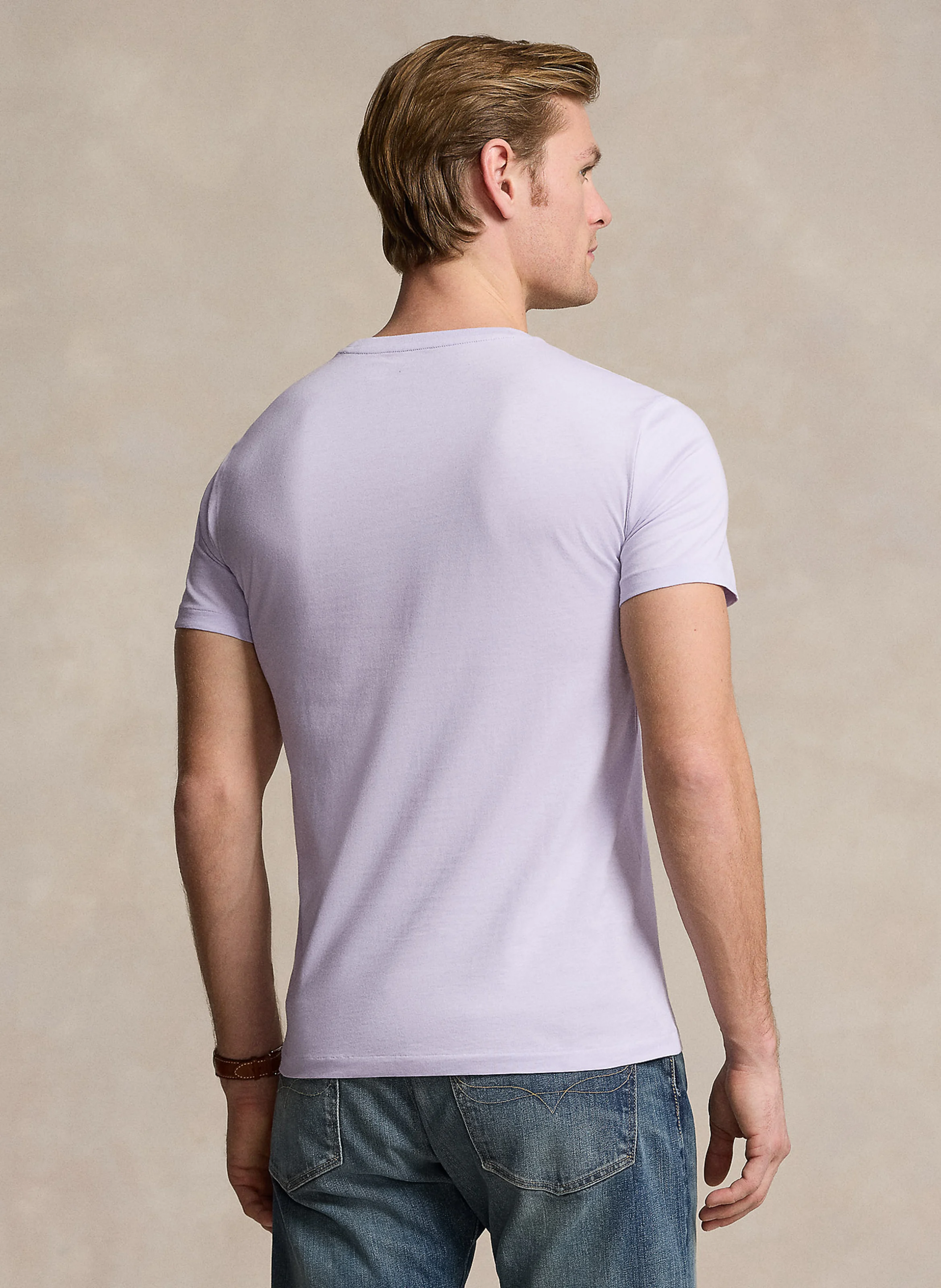 Tee-shirt col rond regular-fit en coton | Violet