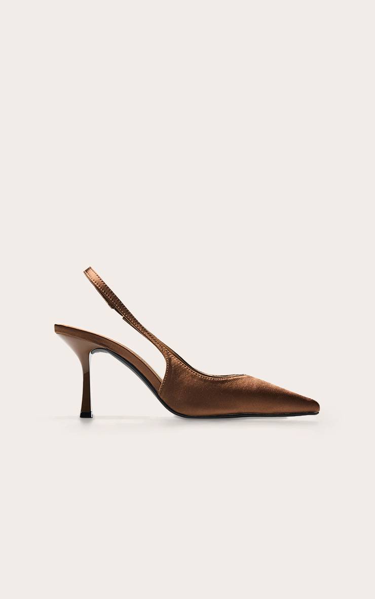 Moka Escarpin Slingback À Bout Pointu En Satin