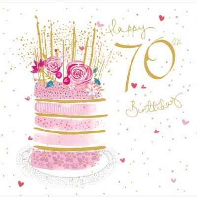 Wonderful 70th Birthday Pink Cake
