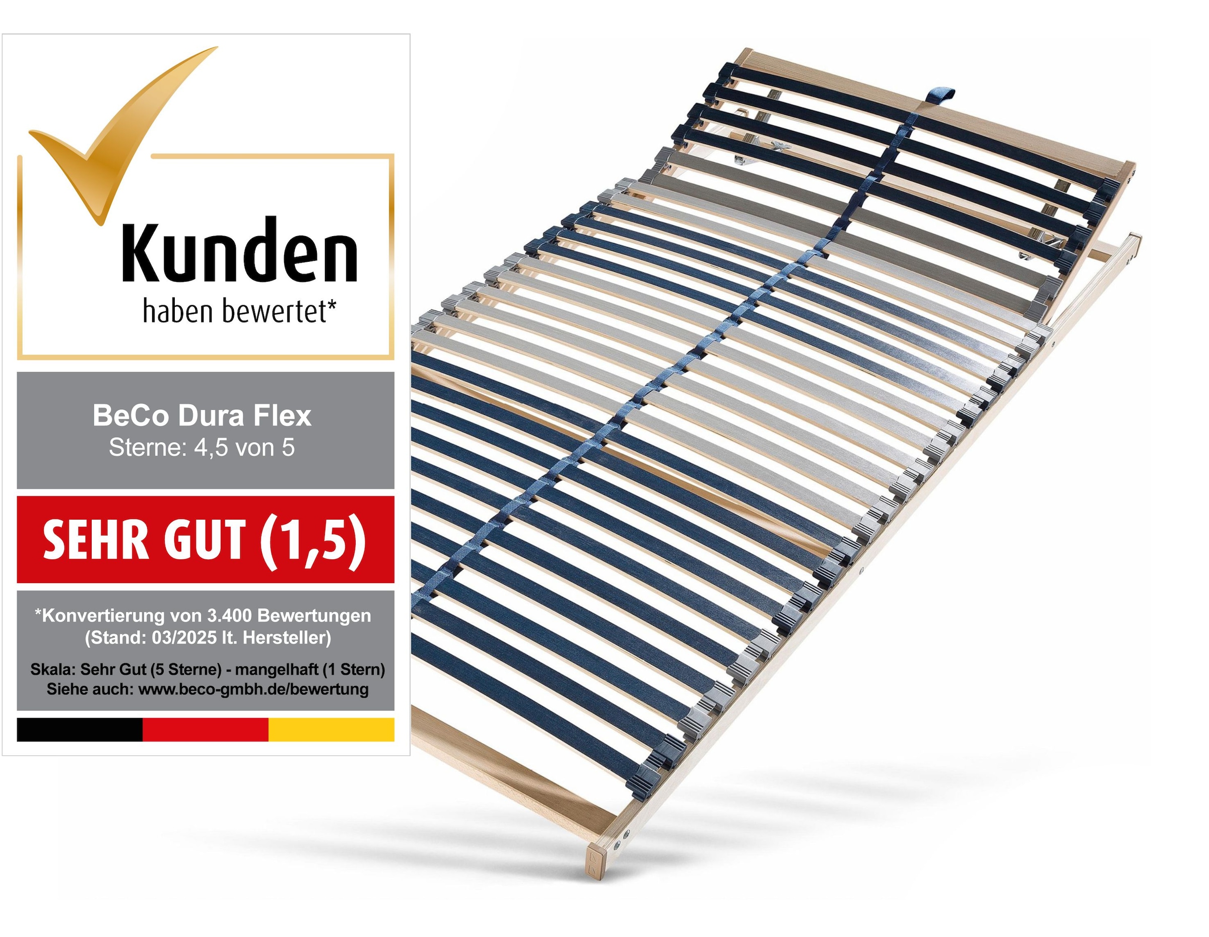 Beco Lattenrost »Dura Flex LR-K« 7 Zonen, ideal für Doppelbetten