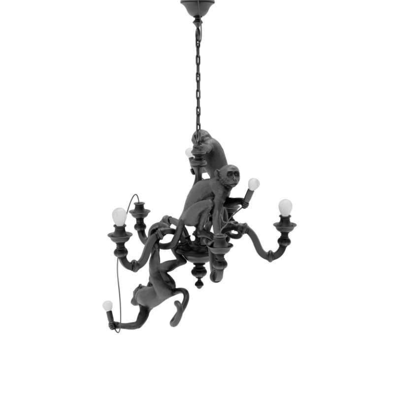 Seletti Monkey kroonluchter zwart