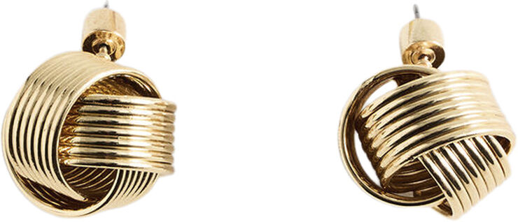 MANGO Interlocking circular earrings Gold