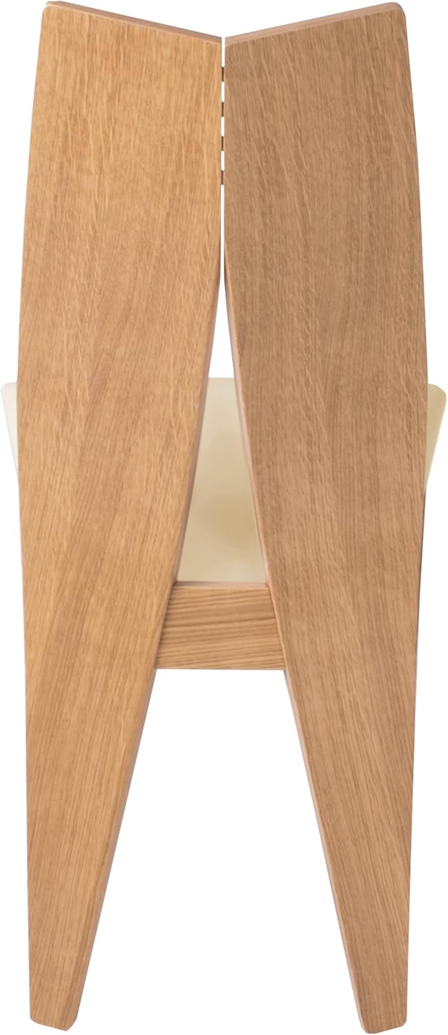 Exklusiver Esszimmerstuhl aus Eiche mit Kunstlederbezug - Elegantes Design, ergonomisch geformt - Perfekt für Küche, Esszimmer, Büro oder Wohnzimmer (Eiche, Weiss)