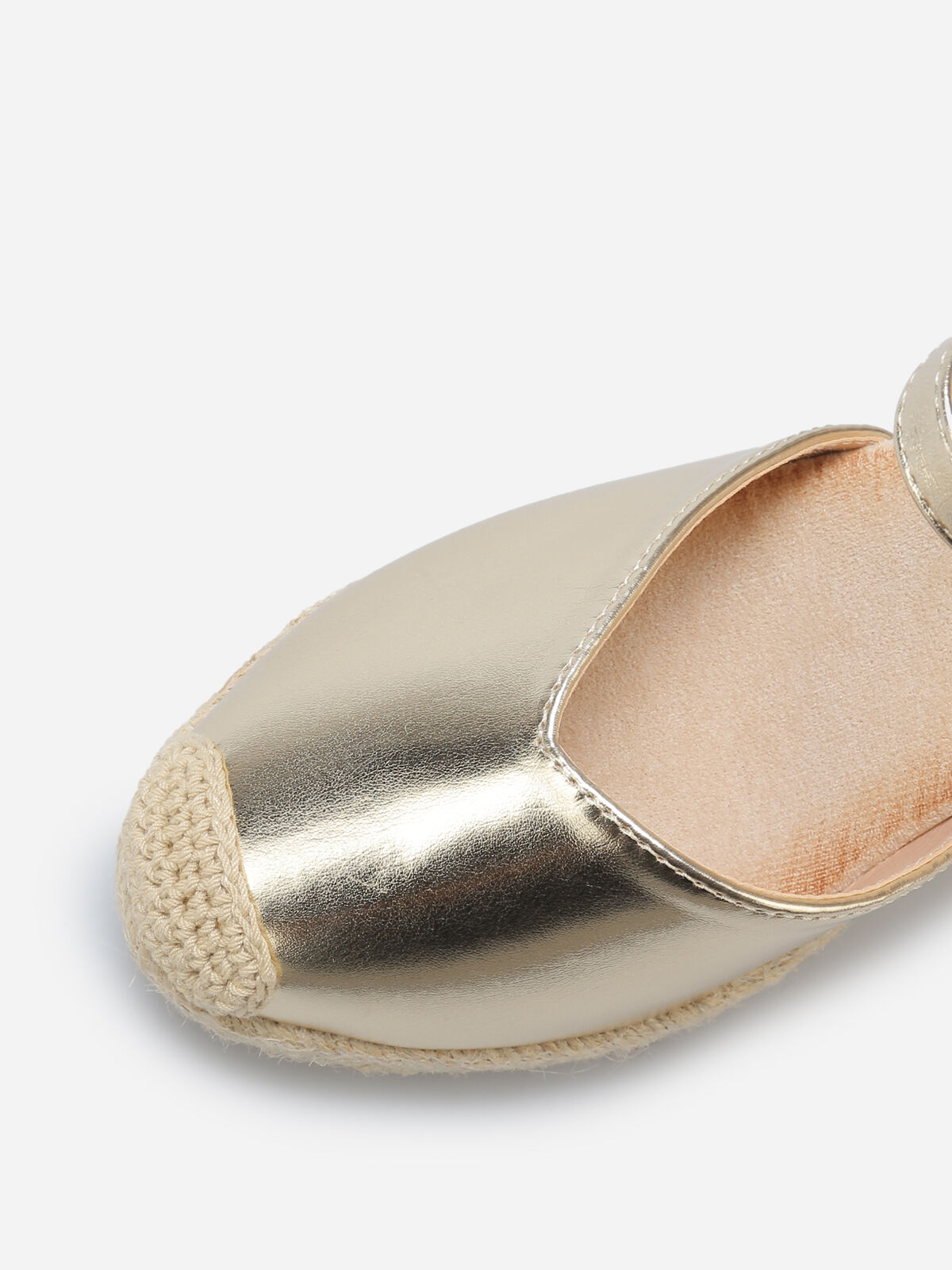 Espadrilles compensées en simili- Doré