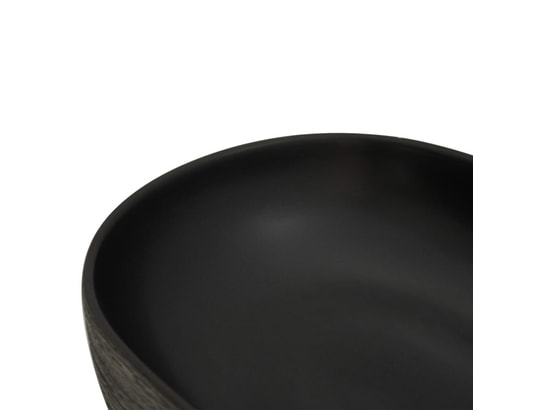 VIDAXL - Vasque à poser gris et noir ovale 59x40x14 cm céramique