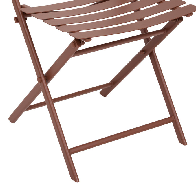 Ensemble table de jardin pliante ronde + 2 chaises GREENSBORO Acajou