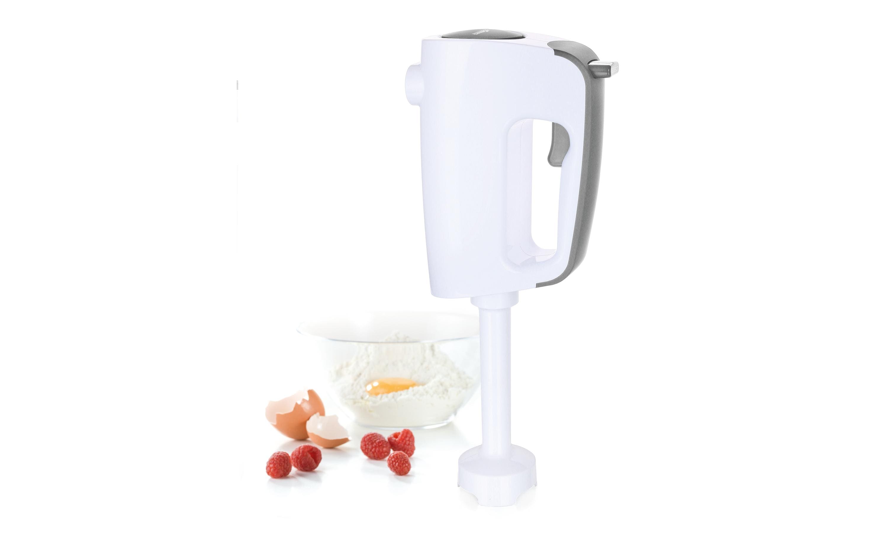 Handmixer 4-in-1 WeissHandmixer mit Knethaken, Zerkleiner und Pürierstab