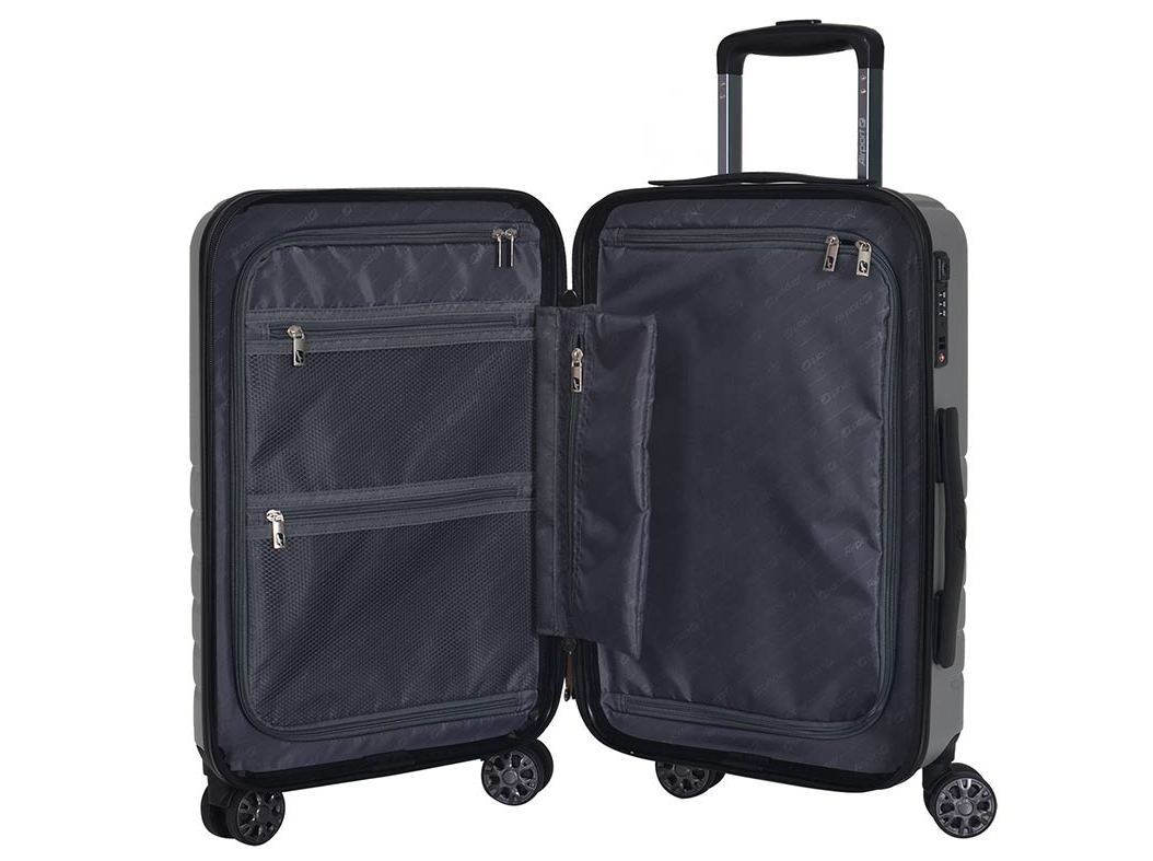 MALA DE CABINE AIRPORT RÍGIDA CINZENTO COM 8 RODAS 55CM