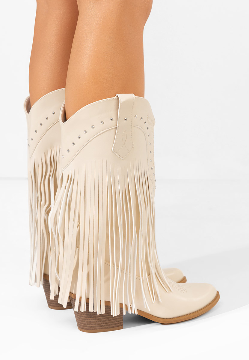 Bottes cowboy femme beige Giselia