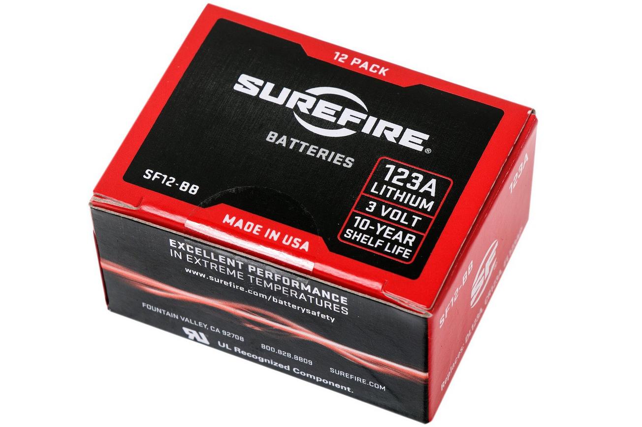 SureFire CR123A batterijen, 12 stuks in een doosje