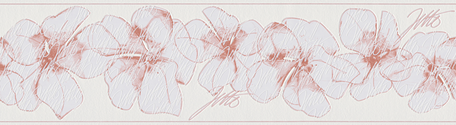 Vlies-Borte ONLY BORDERS 10 - rosa-weiß - 17 cm
