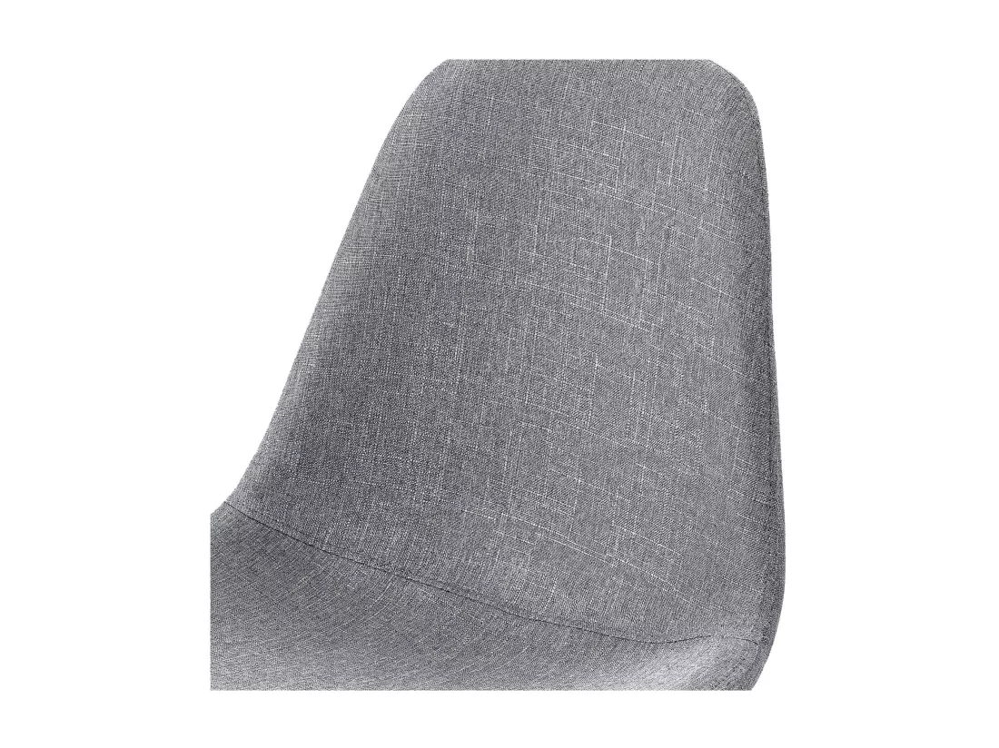 VEGAS - Chaise de bar tissu gris pieds métal noir (x2)