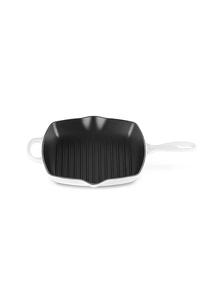 LE CREUSET Quadratische Grillpfanne aus Gusseisen 26x26cm SIGNATURE White weiss