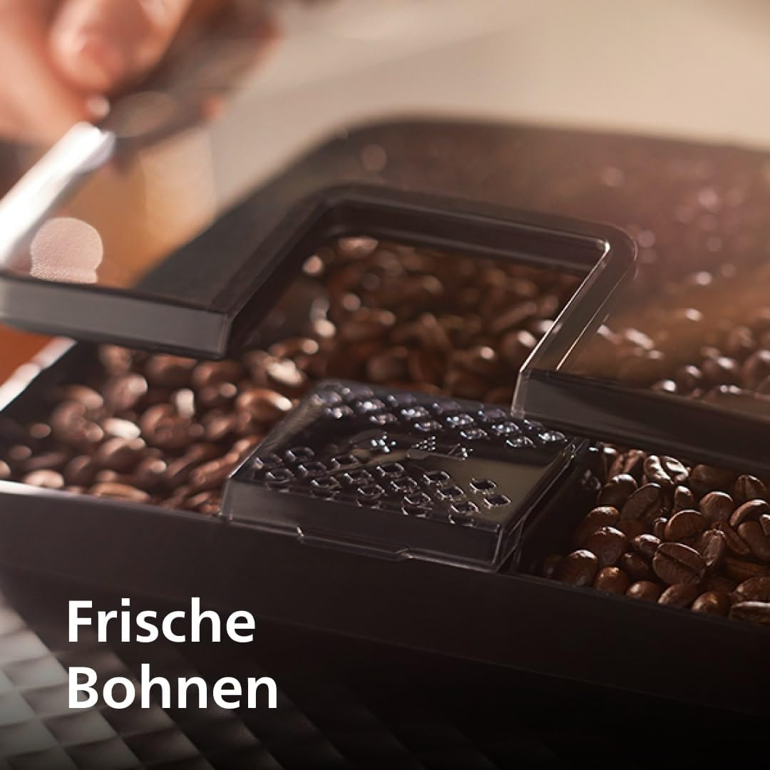 Philips 2200 Series Kaffeevollautomat - 2 Kaffeespezialitäten, Touch-Display, klassischer Milchaufschäumer, Keramikmahlwerk, Mattschwarz (EP2220/10)