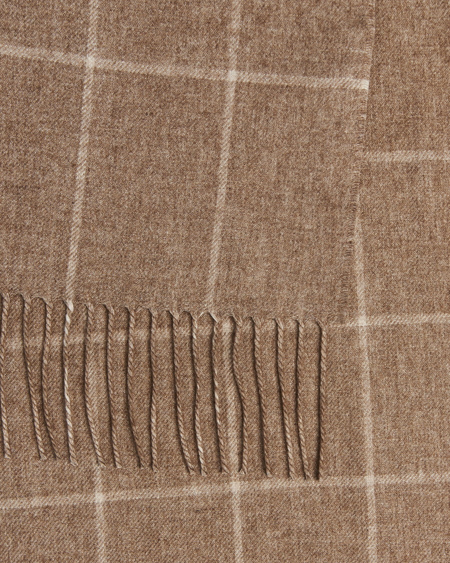 Piacenza Cashmere Cashmere/Silk Window Pane Scarf Beige