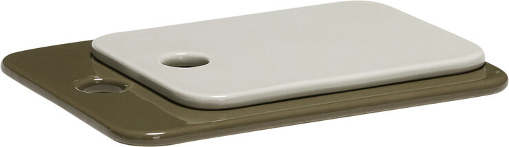 Hübsch Amare Smørplatter Sand/Olivengrøn sæt af 2 Olivengrøn,sand