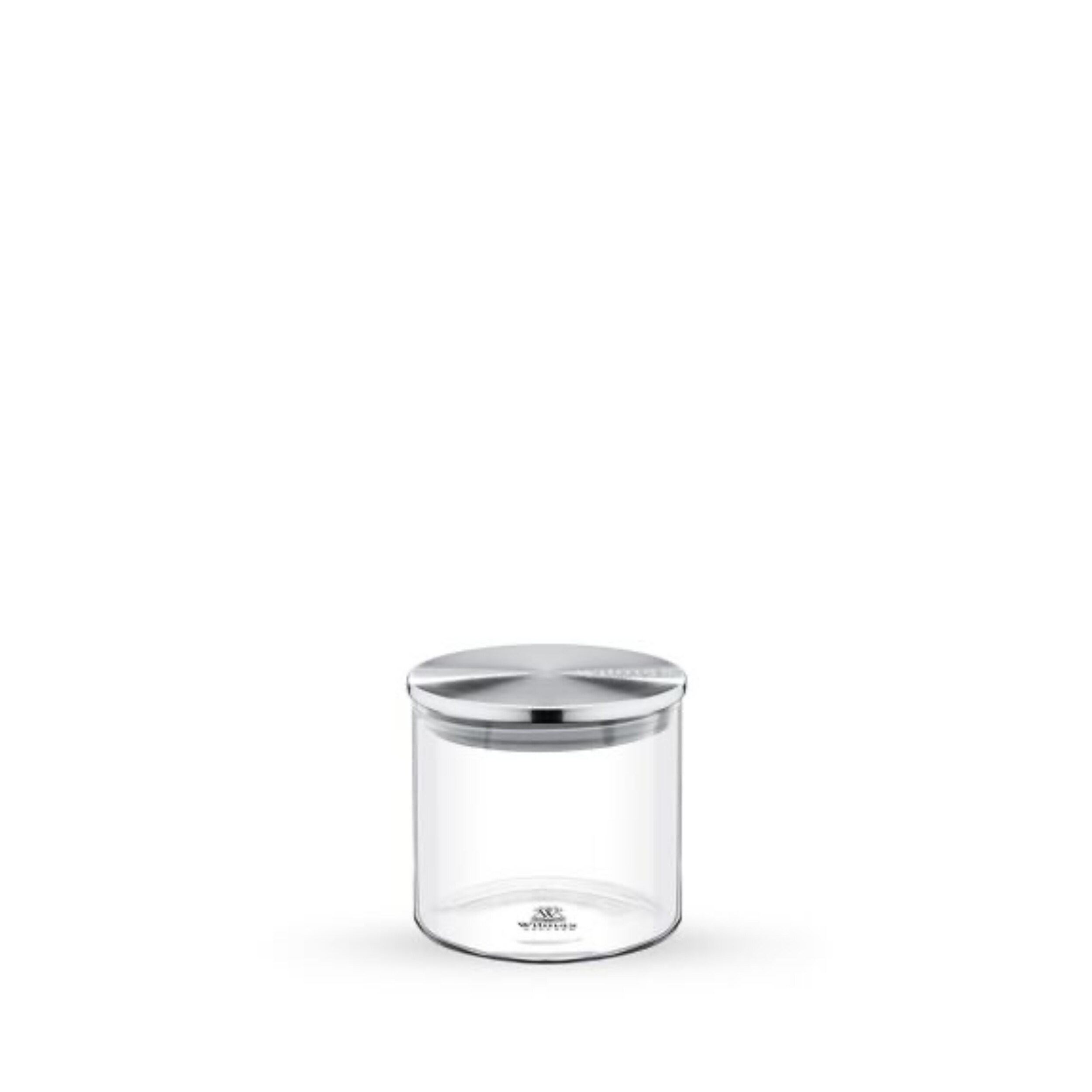 Formschöne Vorratsdose aus Borosilikatglas – 600 ml, mit Edelstahl-Deckel