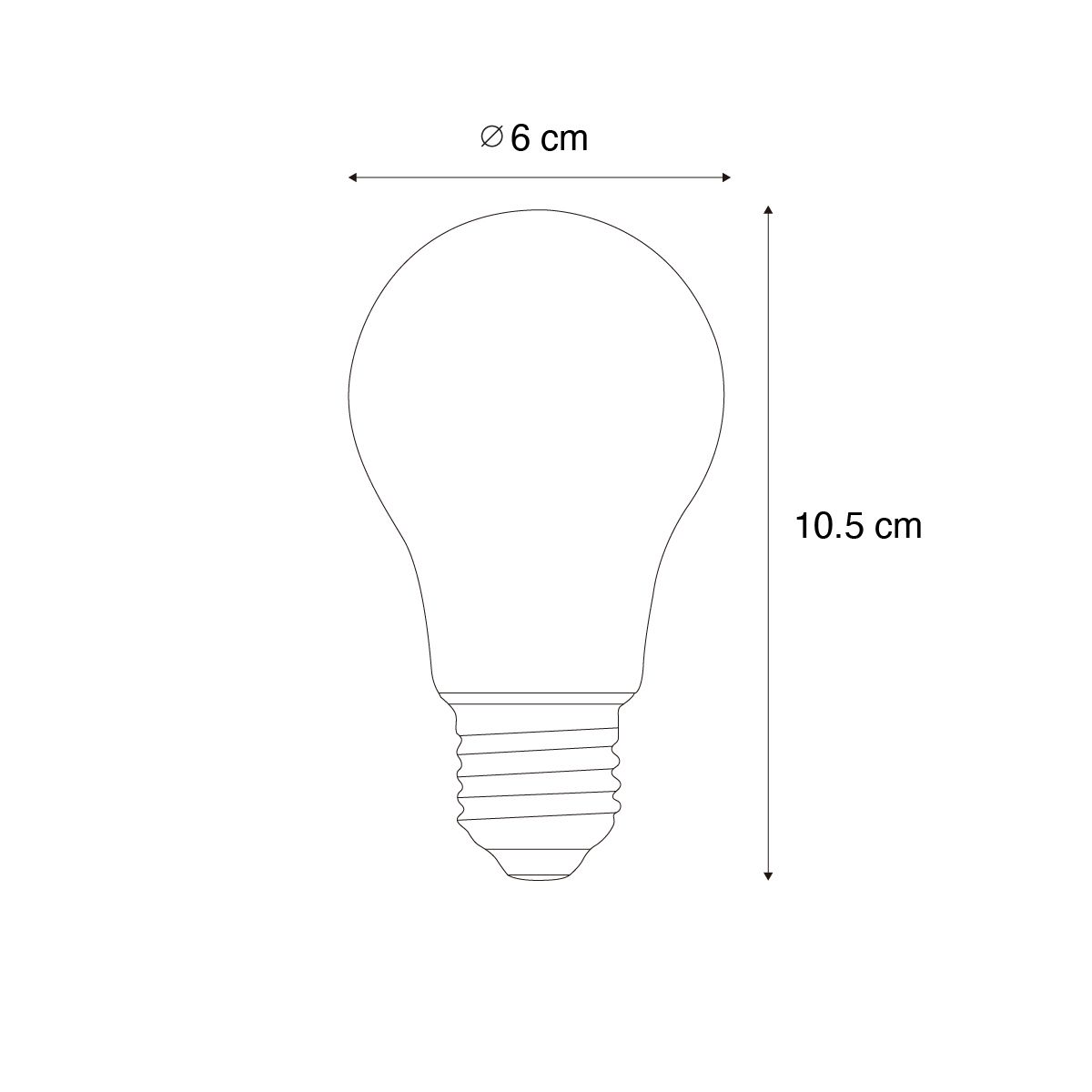 Set van 5 E27 dimbare LED lampen A60 6W 700 lm 2200K