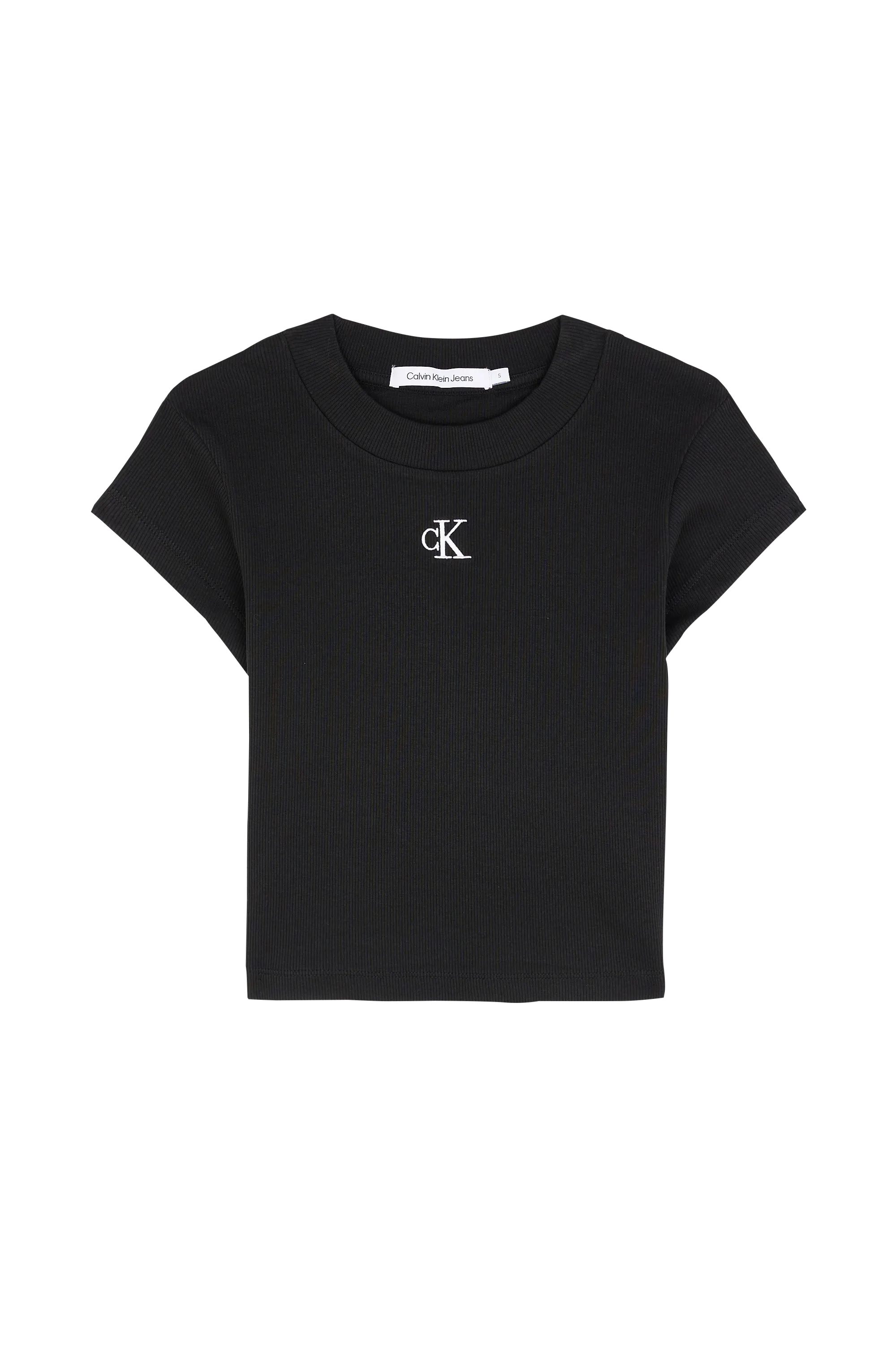 CALVIN KLEIN JEANS T-shirt CK RIB CROPPED SLIM Noir