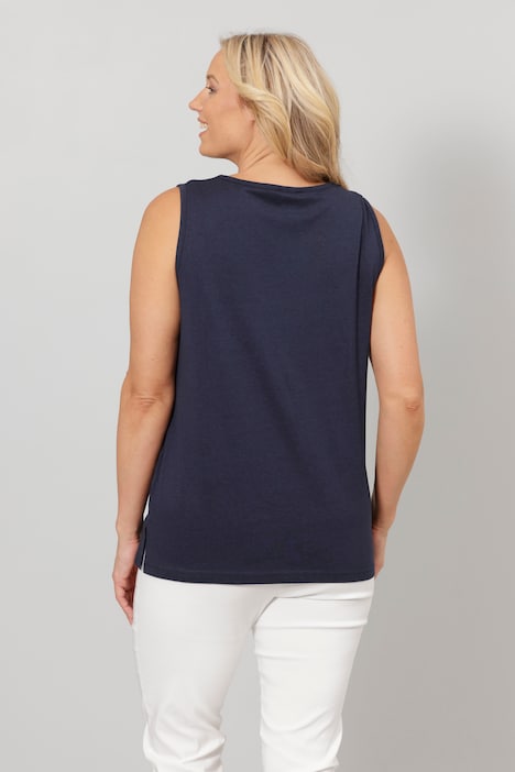 Top, figurfreundlich, V-Ausschnitt, Spitze, Pailletten