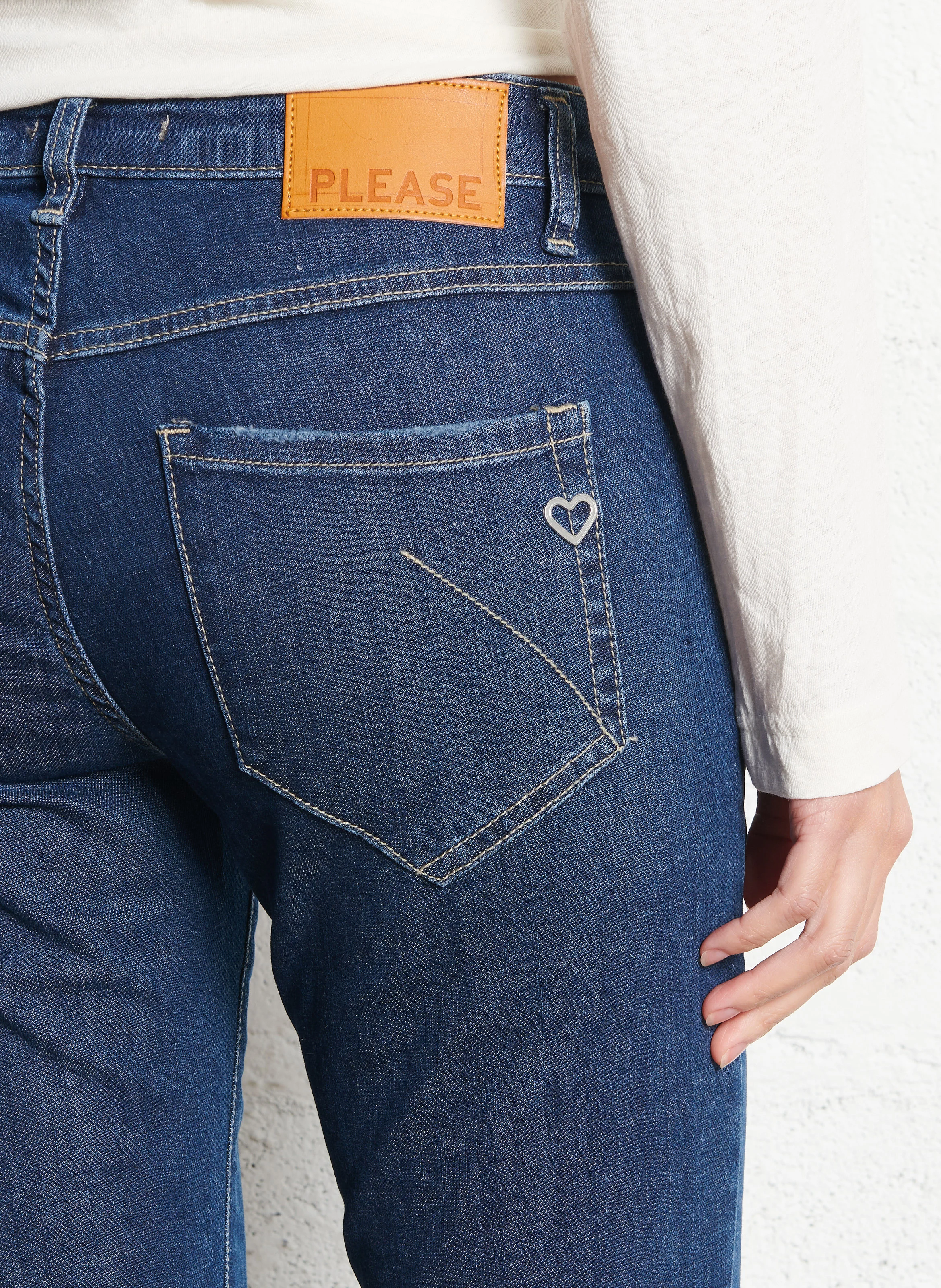 Jean boot-cut en coton | Bleu