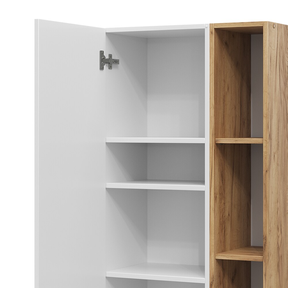 Vicco Wandschrank Anteo Weiß Oak 60 x 110 cm moderne Wohnzimmer Serie Wohnwand