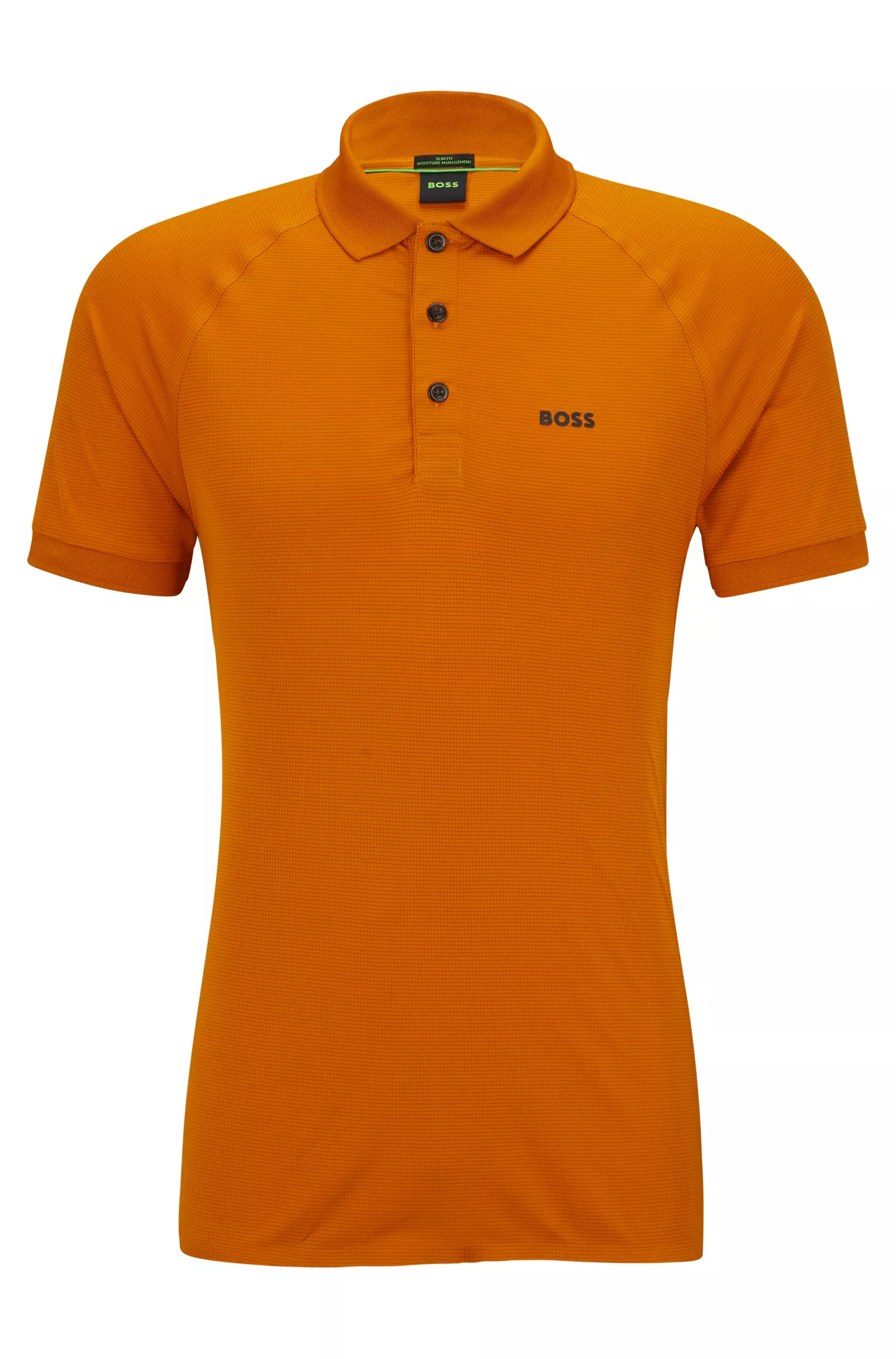 Camisa polo BOSS verde-limão em malha estruturada