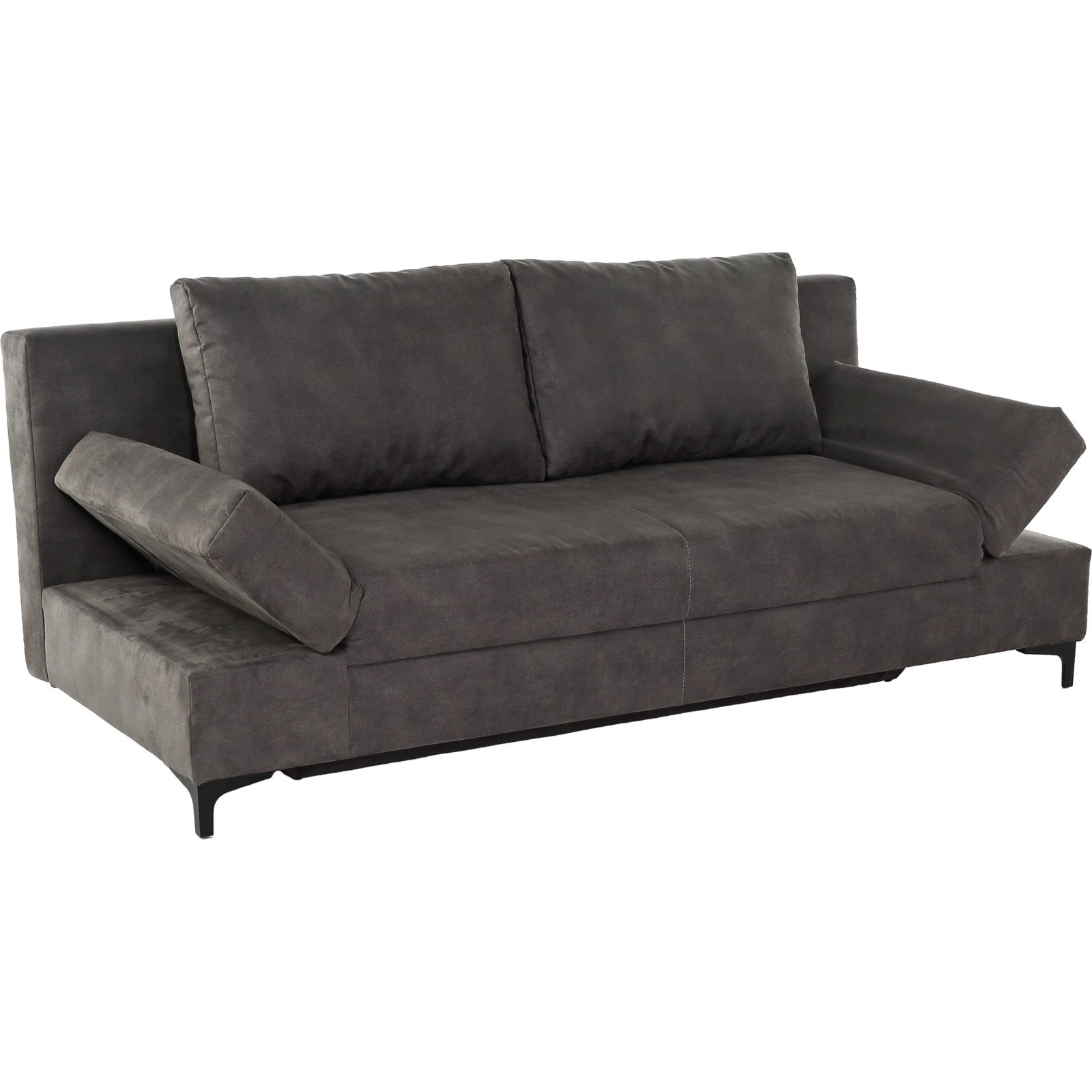 Bettsofa Fred Stoff grau, Bettkasten