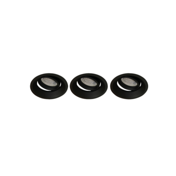 Karwei inbouwspot zwart rond set van 3