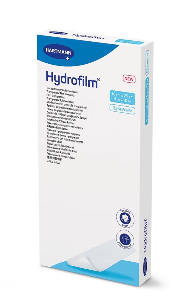 Hydrofilm Transparentverband 10x25cm steril 25 Stk