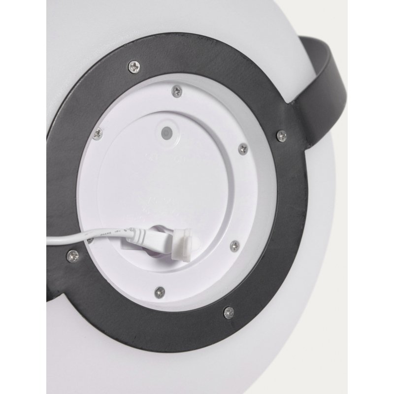 Lampe à poser nomade Dinesh avec poignée en acier noir