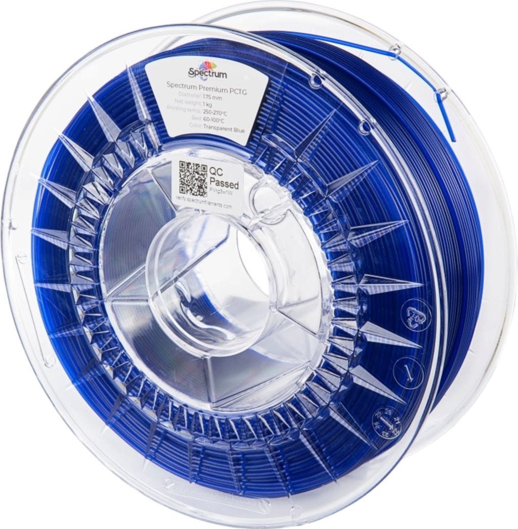 Spectrum  Premium PCTG Transparent Blue, 1,75 mm / 1000 g    Hochwertige Alternative zu PET-G