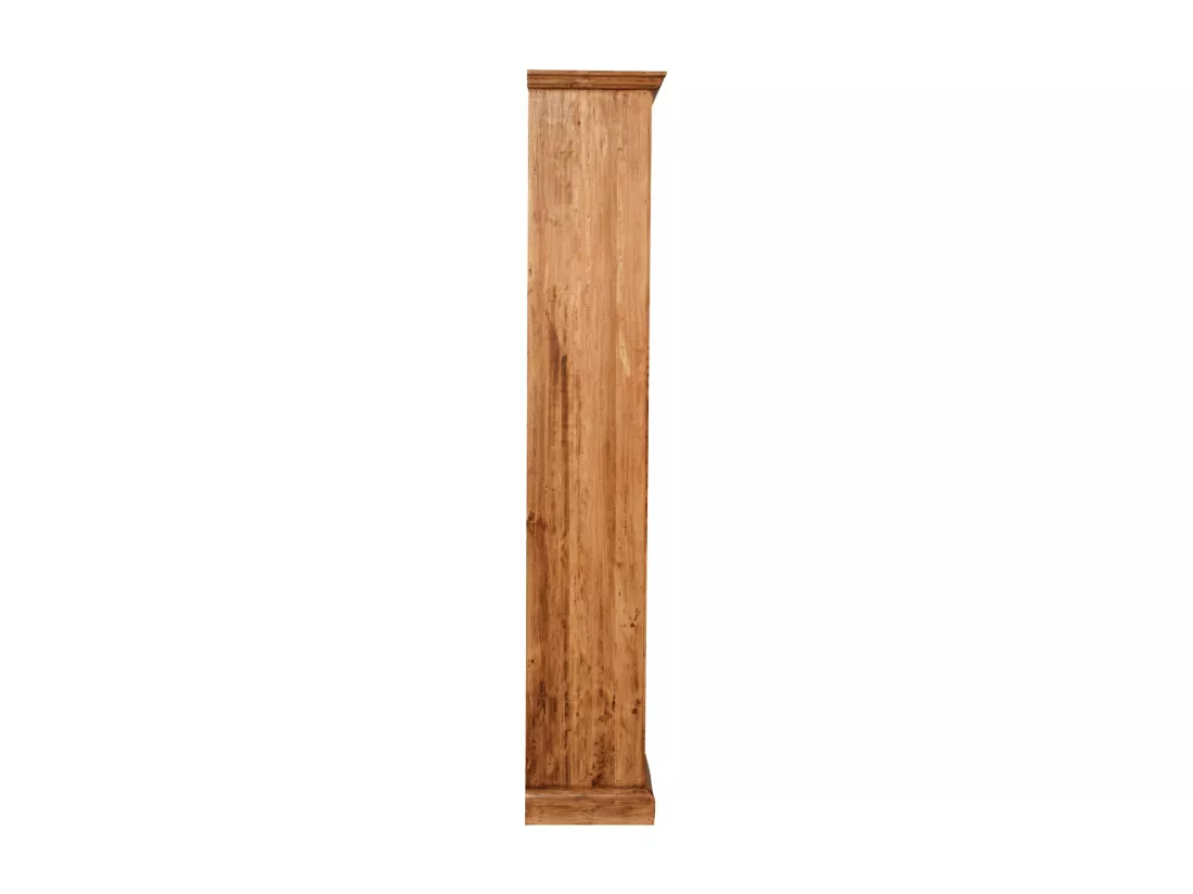 BISCOTTINI Armoire - Bois de tilleul massif finition naturelle antique - Polyvalente - Rangement - Jardin - Salon - Cuisine - Salle à manger - Étagères - Chambre - Buffet - 79x38x211cm