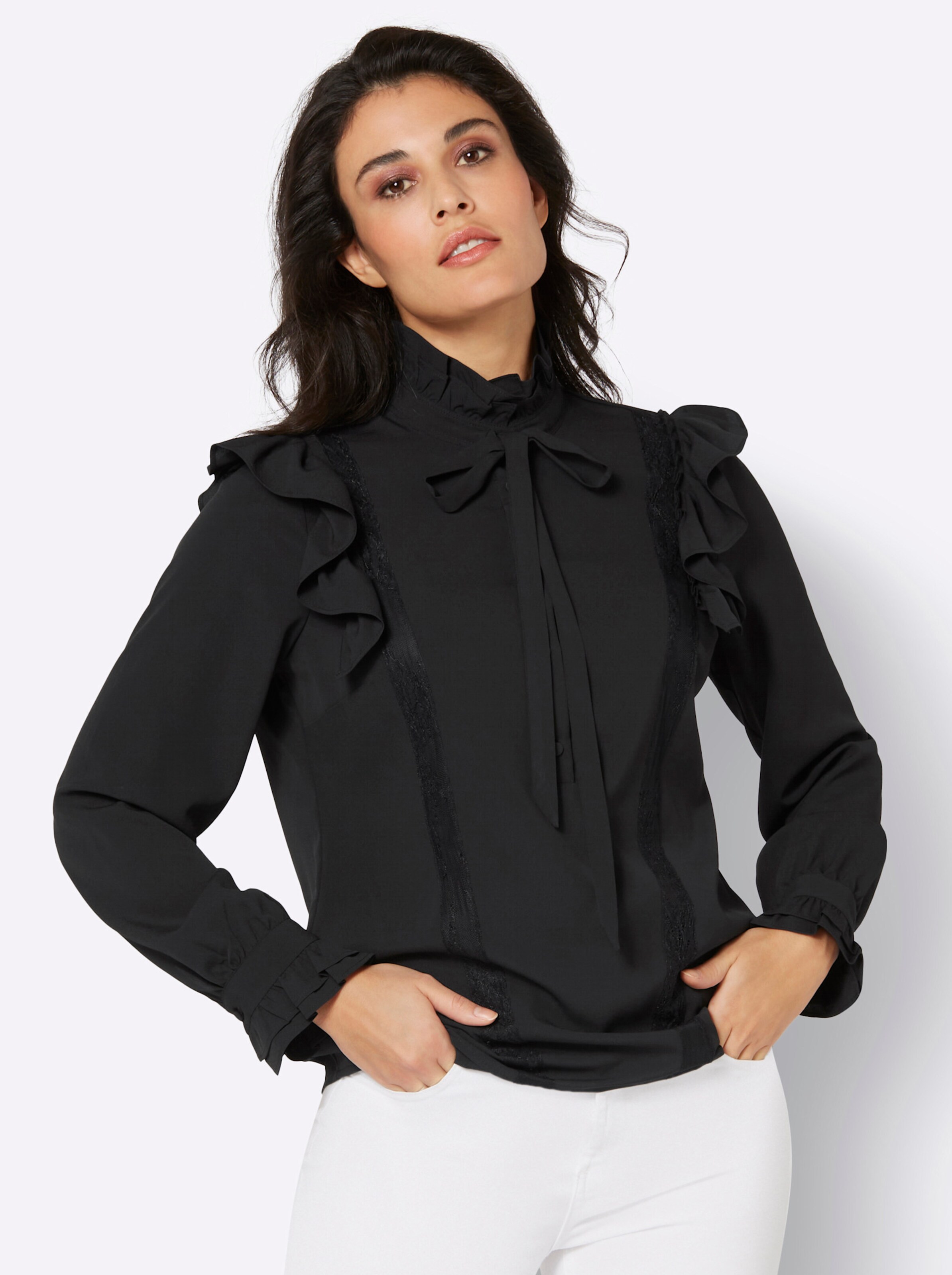 Bluse in schwarz