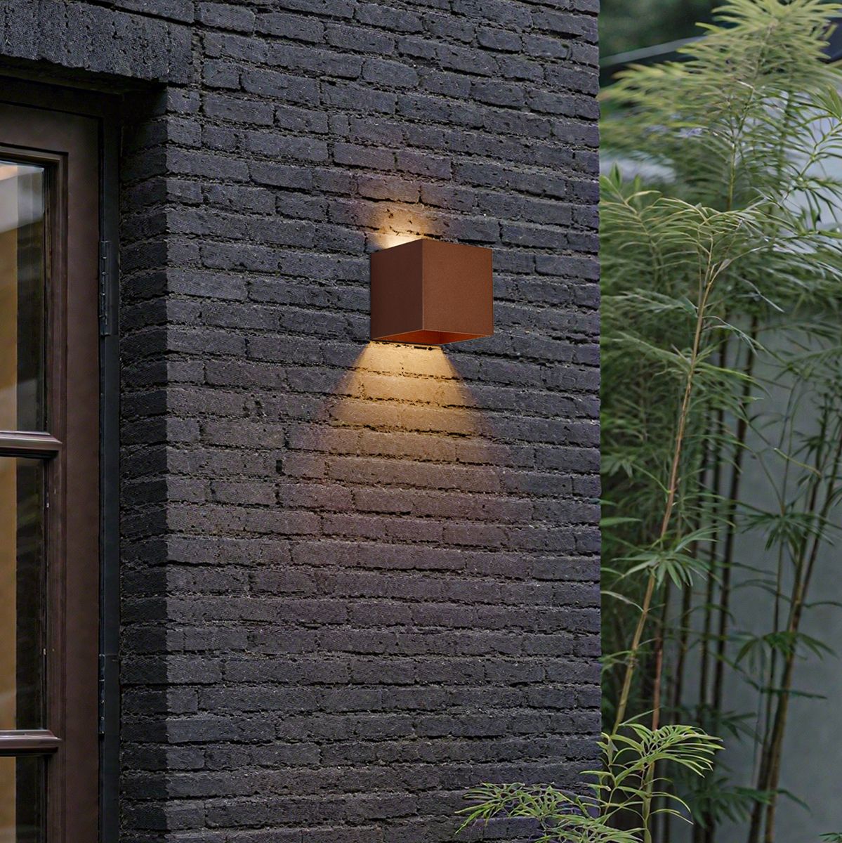 Buiten wandlamp roestbruin incl. LED 2-lichts IP65 met dimlicht en solar - Charlene