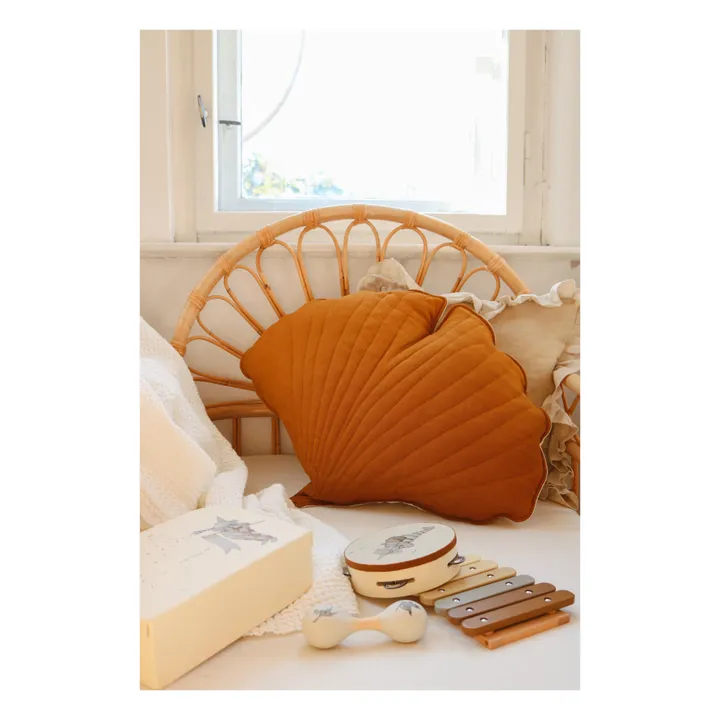 Moi Mili Coussin Ginkgo en lin | Caramel
