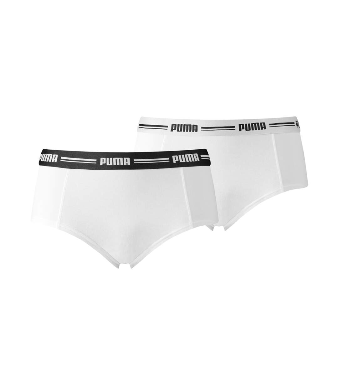 Boxer PUMA Femme en Coton Qualité et Confort-Assortiment modèles photos selon arrivages- Pack de 2 BOXERS PUMA Blanc