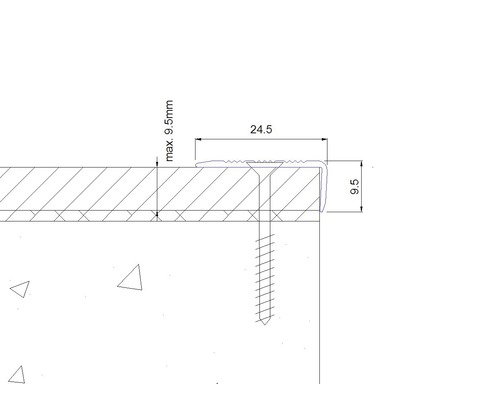 SKANDOR traprandprofiel, zilver geanodiseerd, geperforeerd, 9,5x24,5x2700 mm