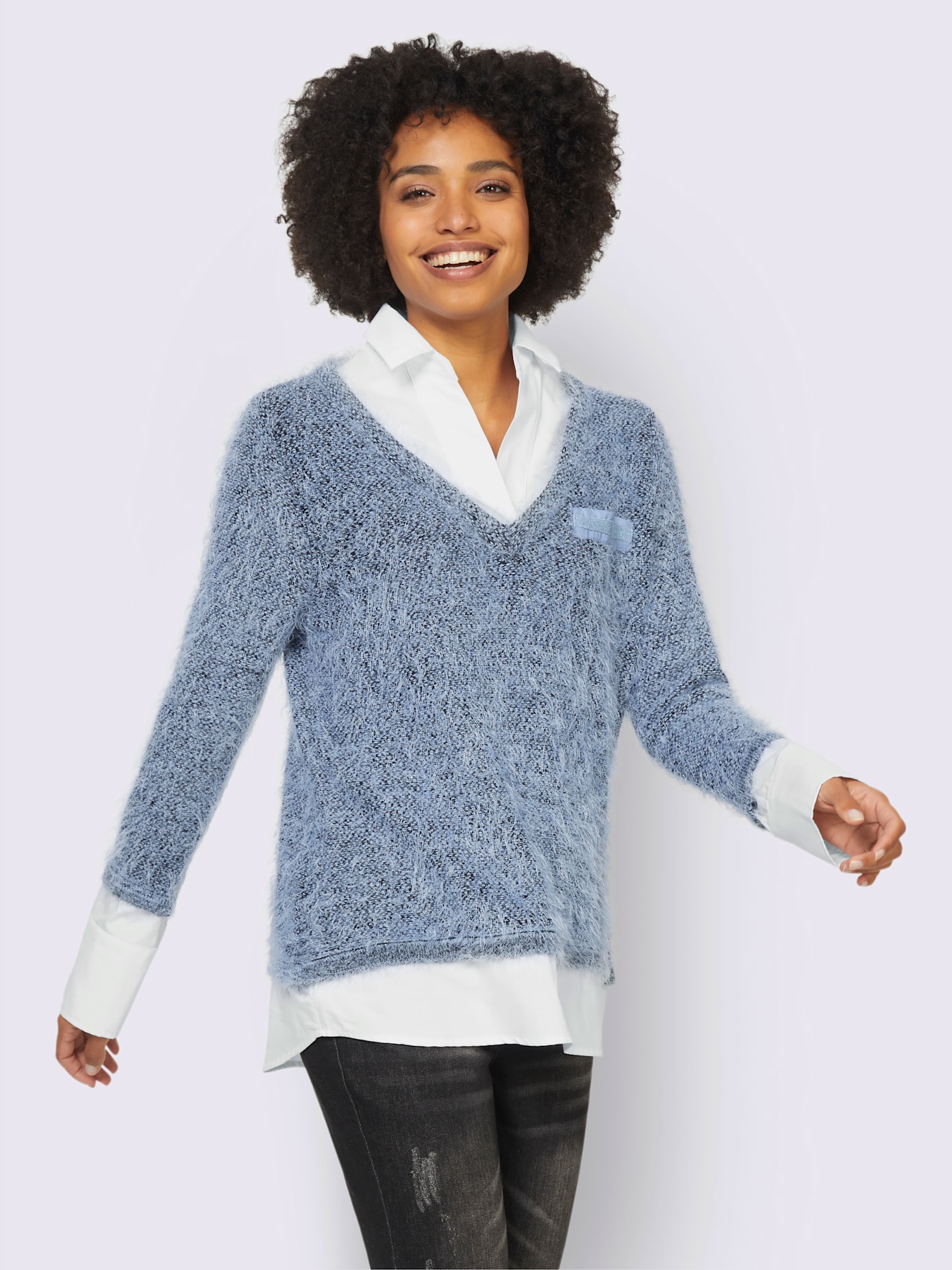 Pull aspect 2 en 1 tendance