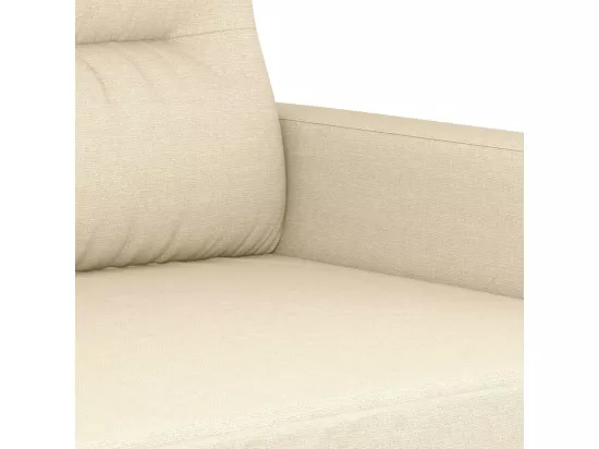 Ensemble de canapés 3 pcs avec coussins Crème Tissu