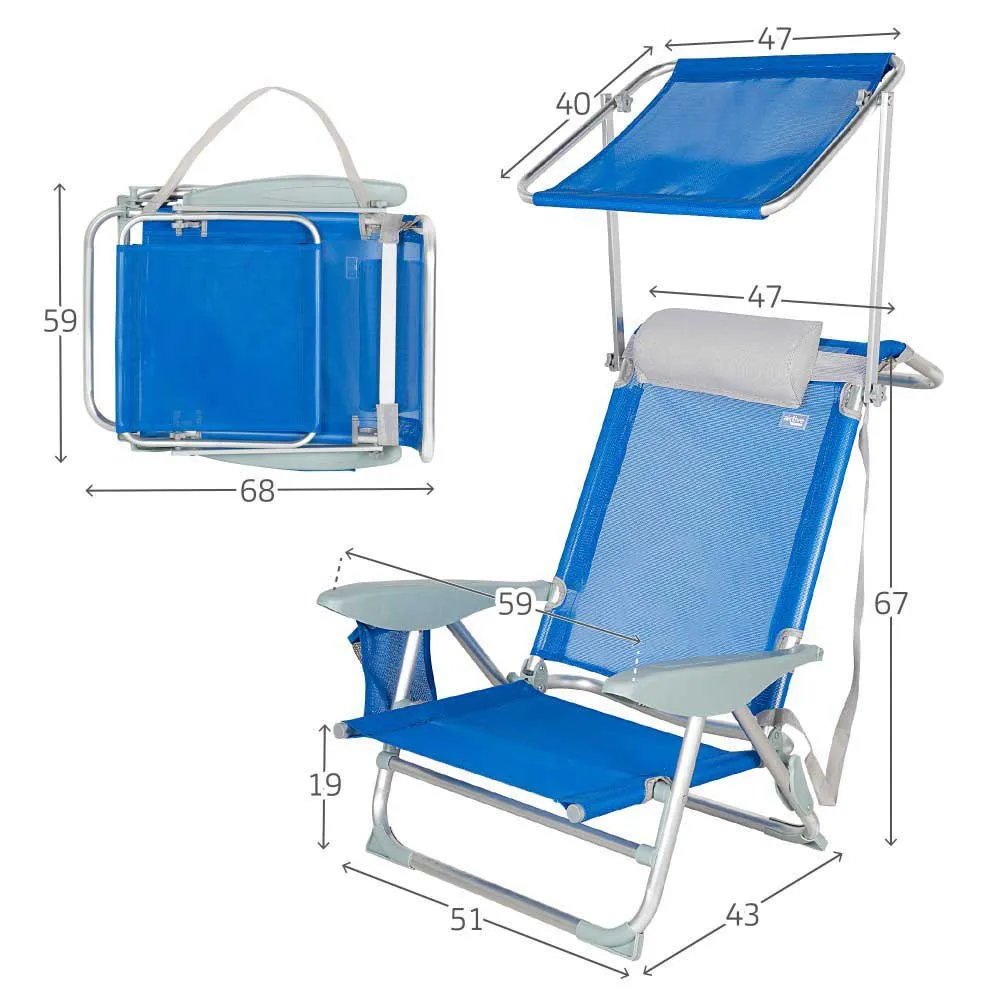 Aktive Aluminium Regenschirm   Tasche   Griff fester Klappstuhl 83x60x 20/71 cm