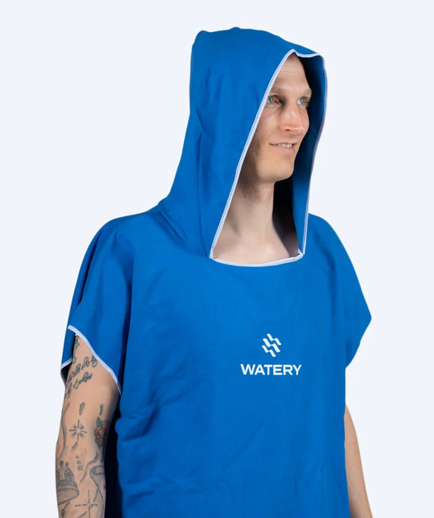 Watery badeponcho til voksne - Microfiber - Royal Blue