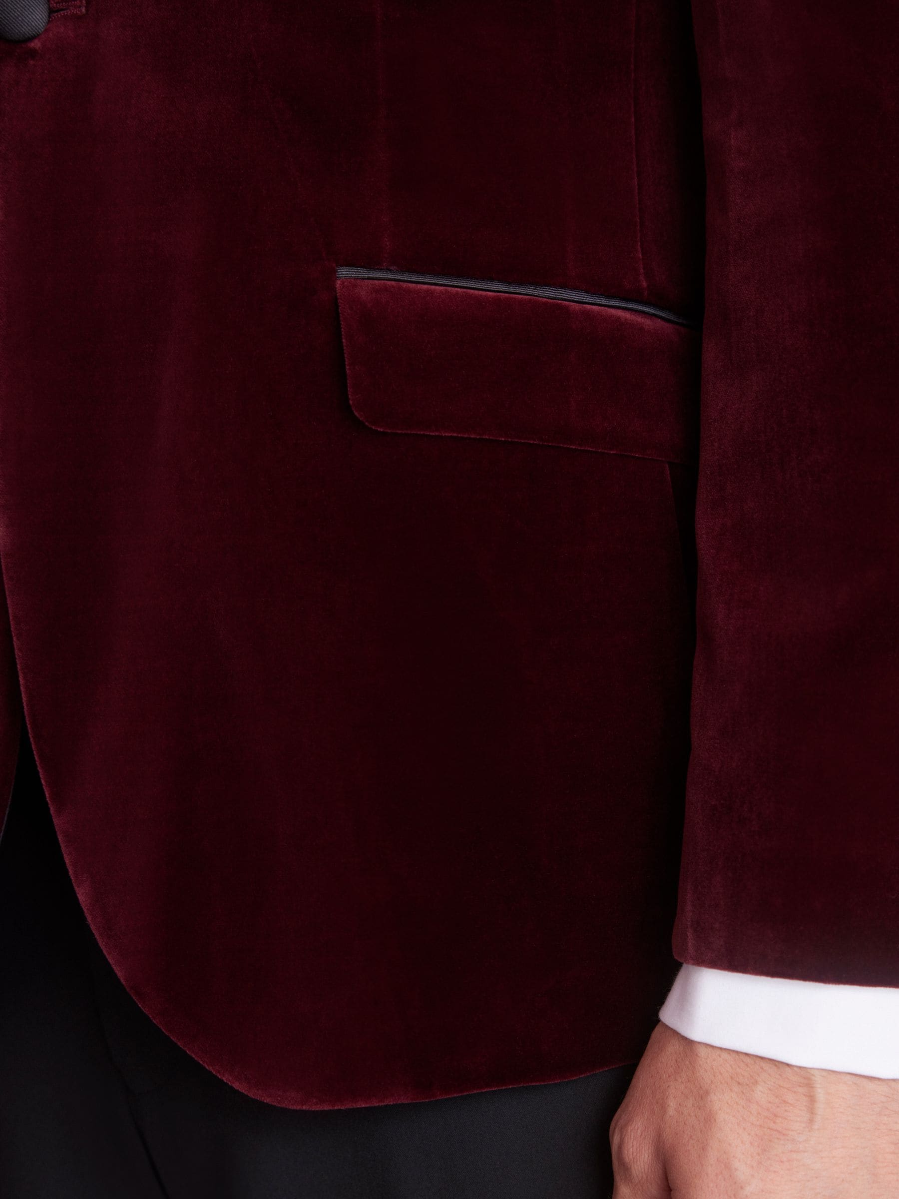Bordeauxrood - Slim Fit - Signature Pontoglio Italiaanse fluwelen blazer