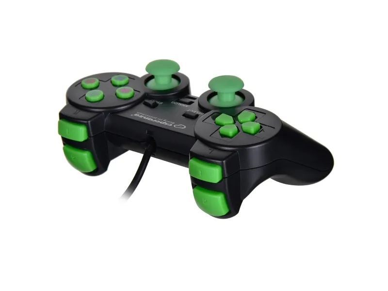 Esperanza TROOPER - Gamepad - kabling - sort, grøn - for PC, Sony PlayStation 3
