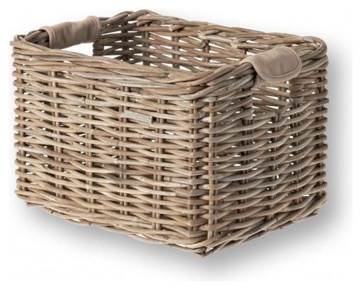 BASIL Panier À Vélo En Rotin Dorset Medium 27 X 39 X 21 Cm - Nature Gris